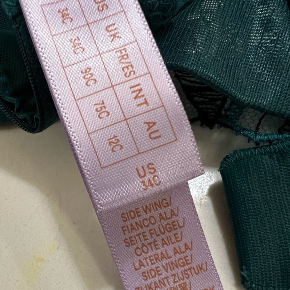 Elegant Lace Bra in Teal and Black - Picture 8 of 8